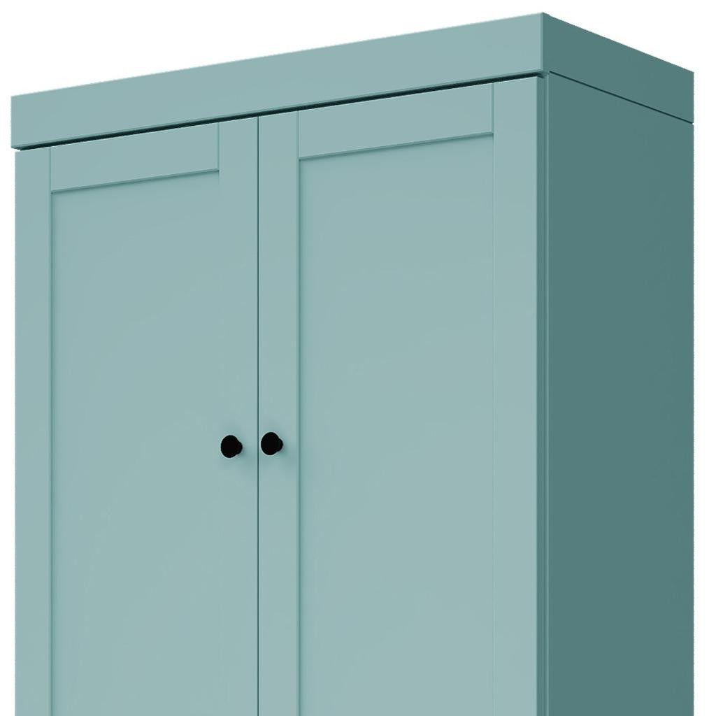 72" Aqua Solid Wood Four Door Pantry Or Storage Closet