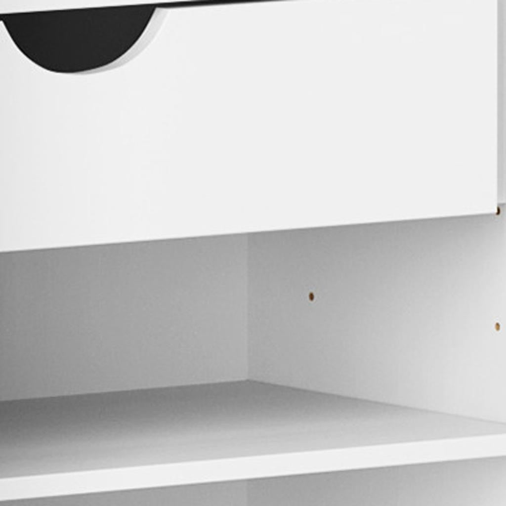 72" White Solid Wood Four Door Two Drawer Pantry Or Storage Closet