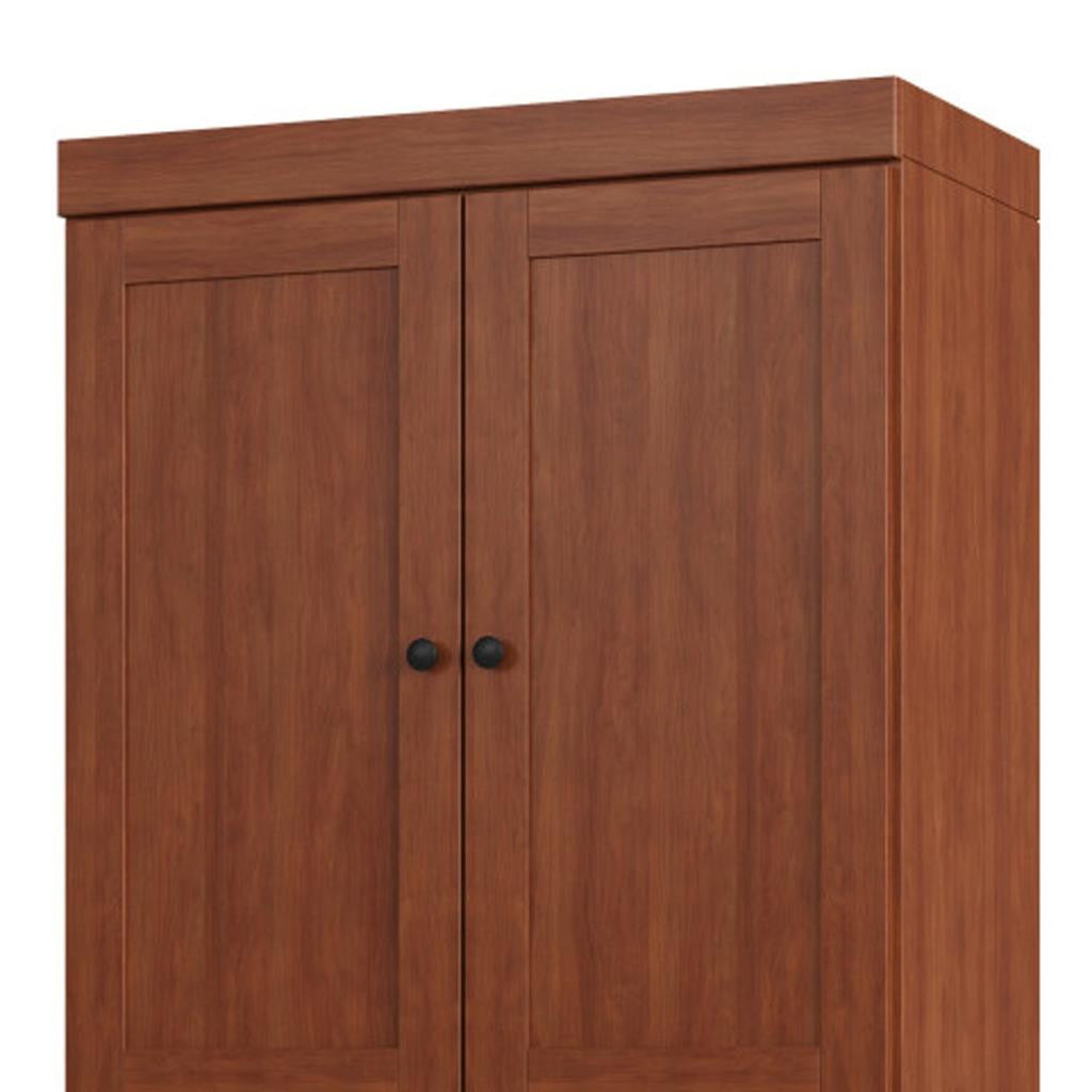 72" Coffee Solid Wood Four Door Two Drawer Pantry Or Storage Closet