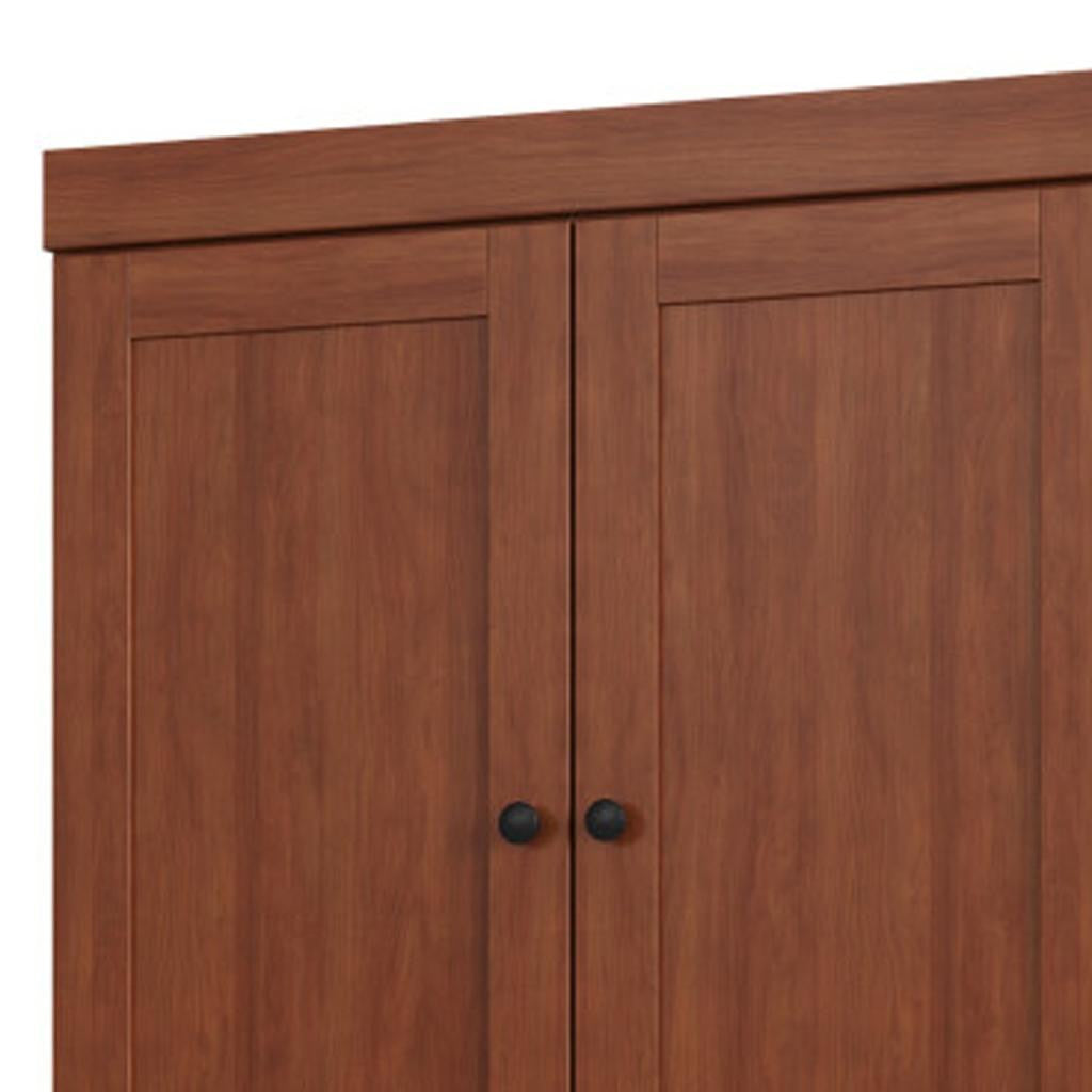 72" Coffee Solid Wood Four Door Two Drawer Pantry Or Storage Closet