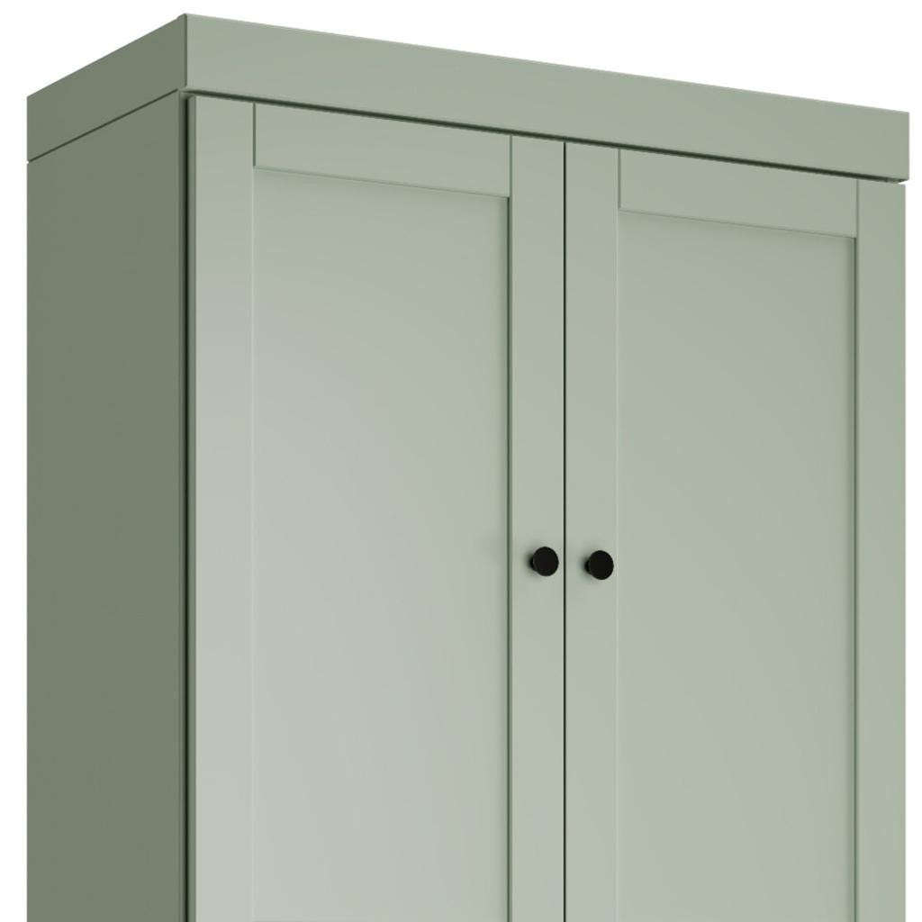 72" Sage Solid Wood Four Door Two Drawer Pantry Or Storage Closet