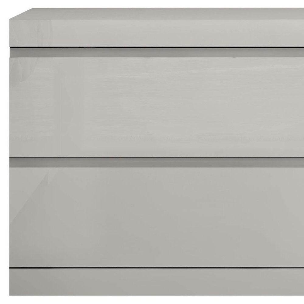 20" Light Gray Wood Two Drawer Nightstand