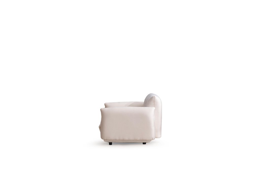 47" White Velvet Arm Chair