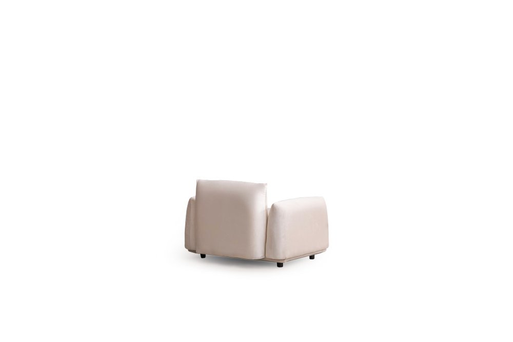 47" White Velvet Arm Chair
