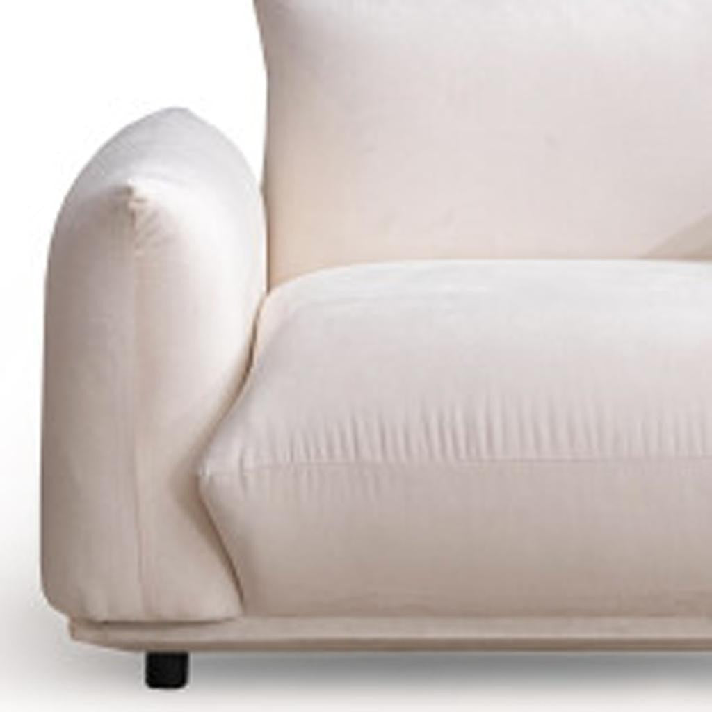 47" White Velvet Arm Chair