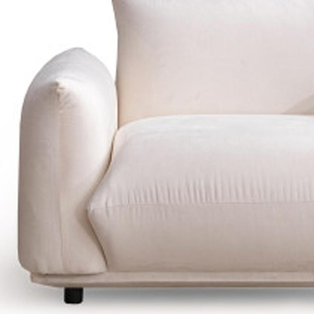 47" White Velvet Arm Chair