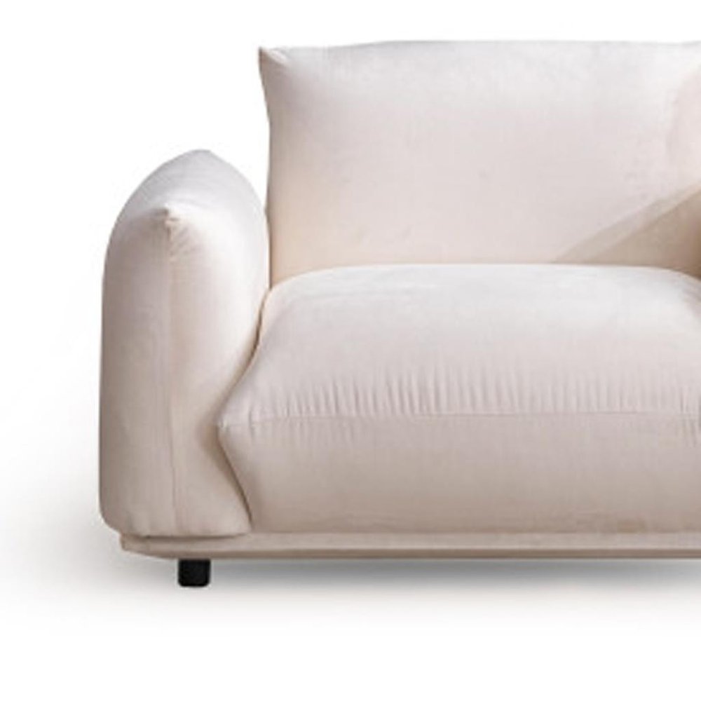 47" White Velvet Arm Chair