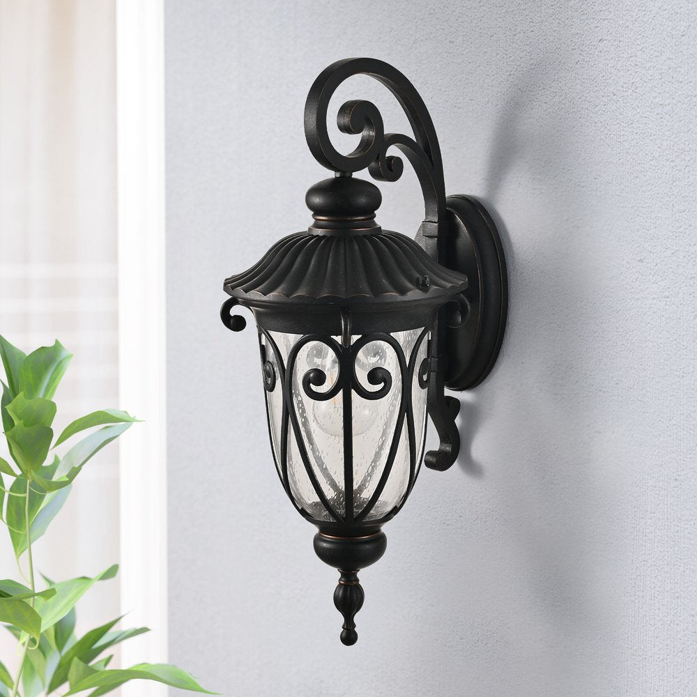 Black Transparent Outdoor Hanging Light With Clear Shades