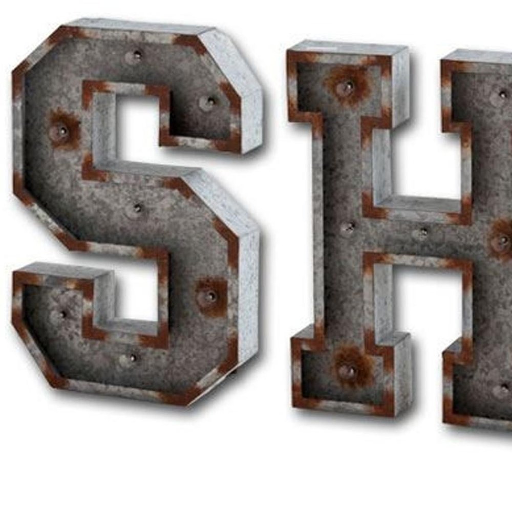 10" X 8" Gray words Metal Wall Decor