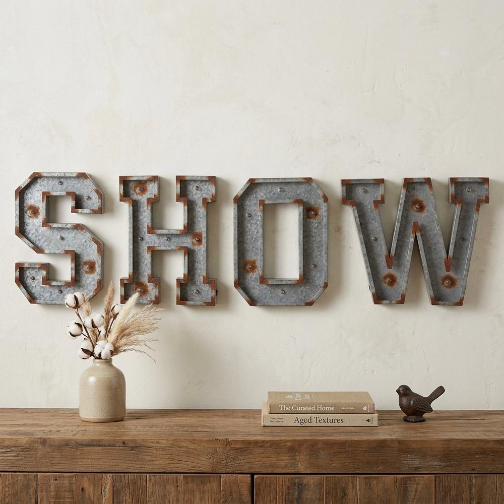 10" X 8" Gray words Metal Wall Decor