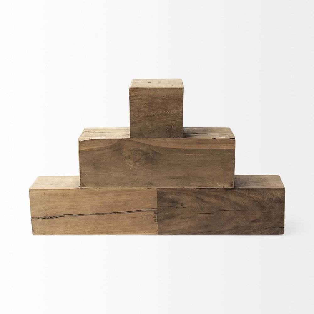 12" Brown Wood Tabletop Sculpture