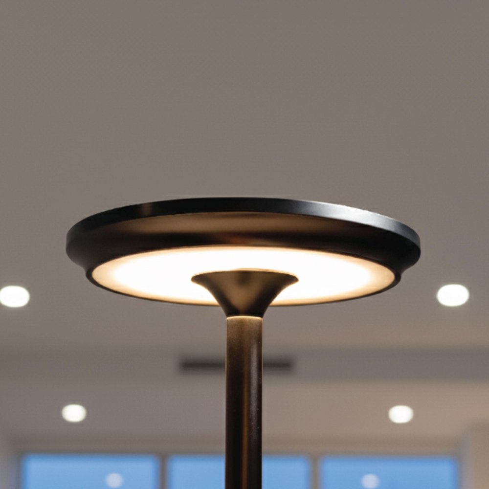 11" Black Round Desk Lamp