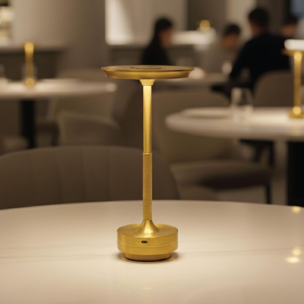 11" Gold Round Lamp Base