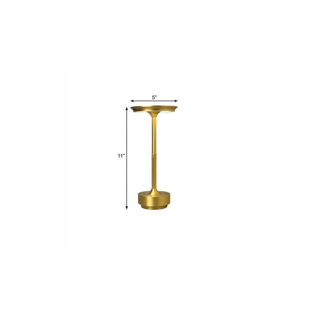 11" Gold Round Lamp Base