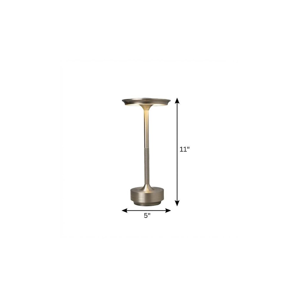 11" Silver Round Table Lamp