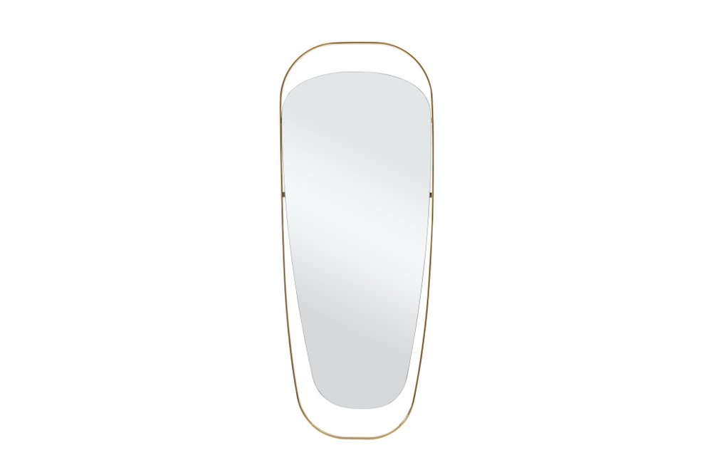 83" Gold Steel Oval Framed Accent Mirror