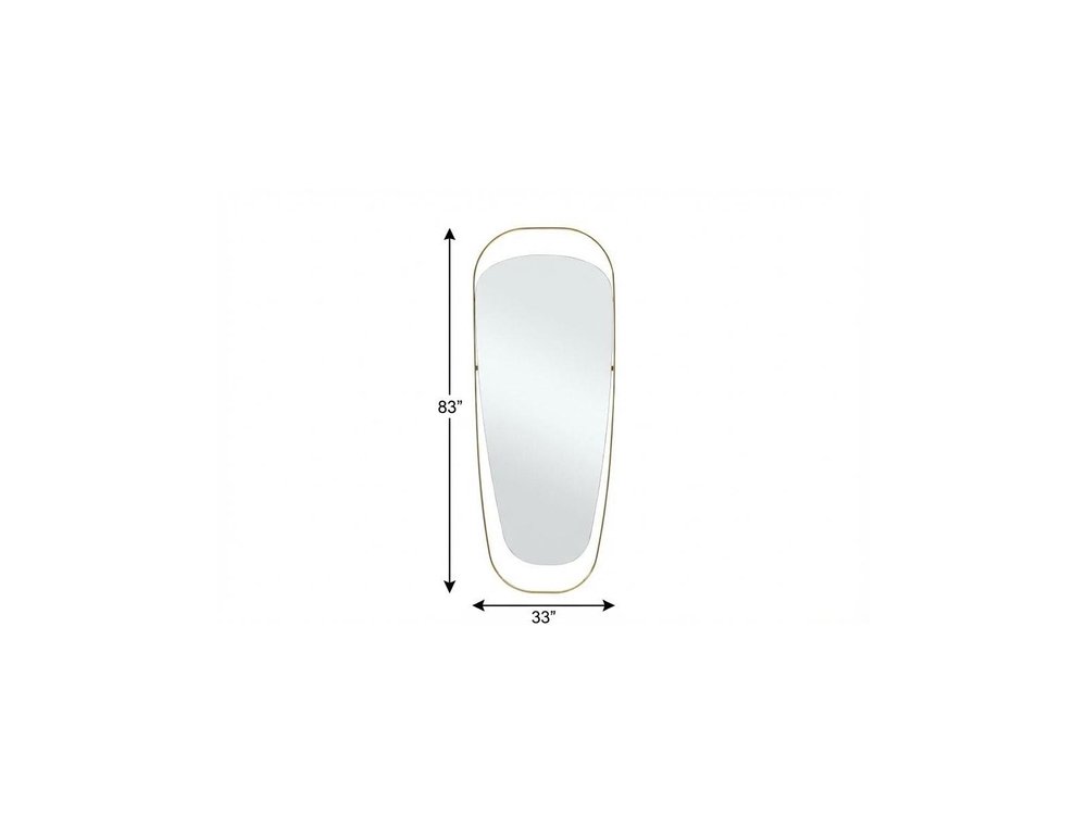 83" Gold Steel Oval Framed Accent Mirror