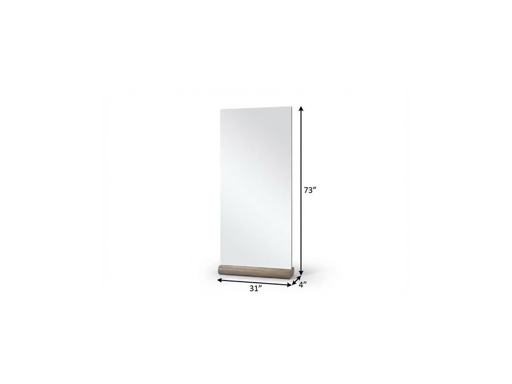 73" Brown Solid Wood Leaning Framed Full Length Mirror
