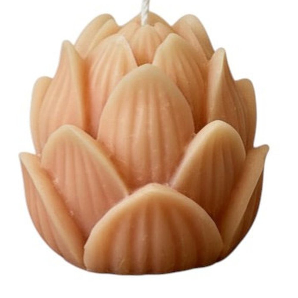 2" Orange Lavender And Sage Scented Dimensional Flower Candle