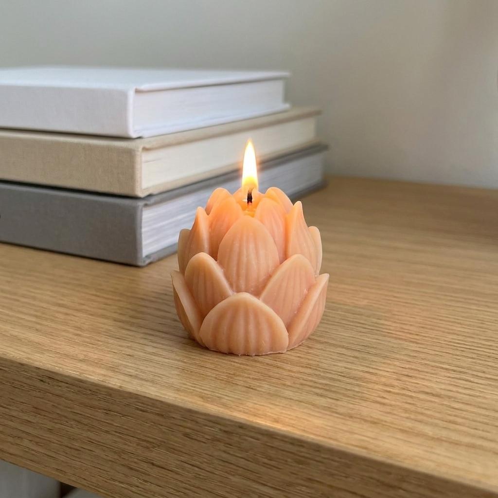 2" Orange French Market Scented Dimensional Flower Candle