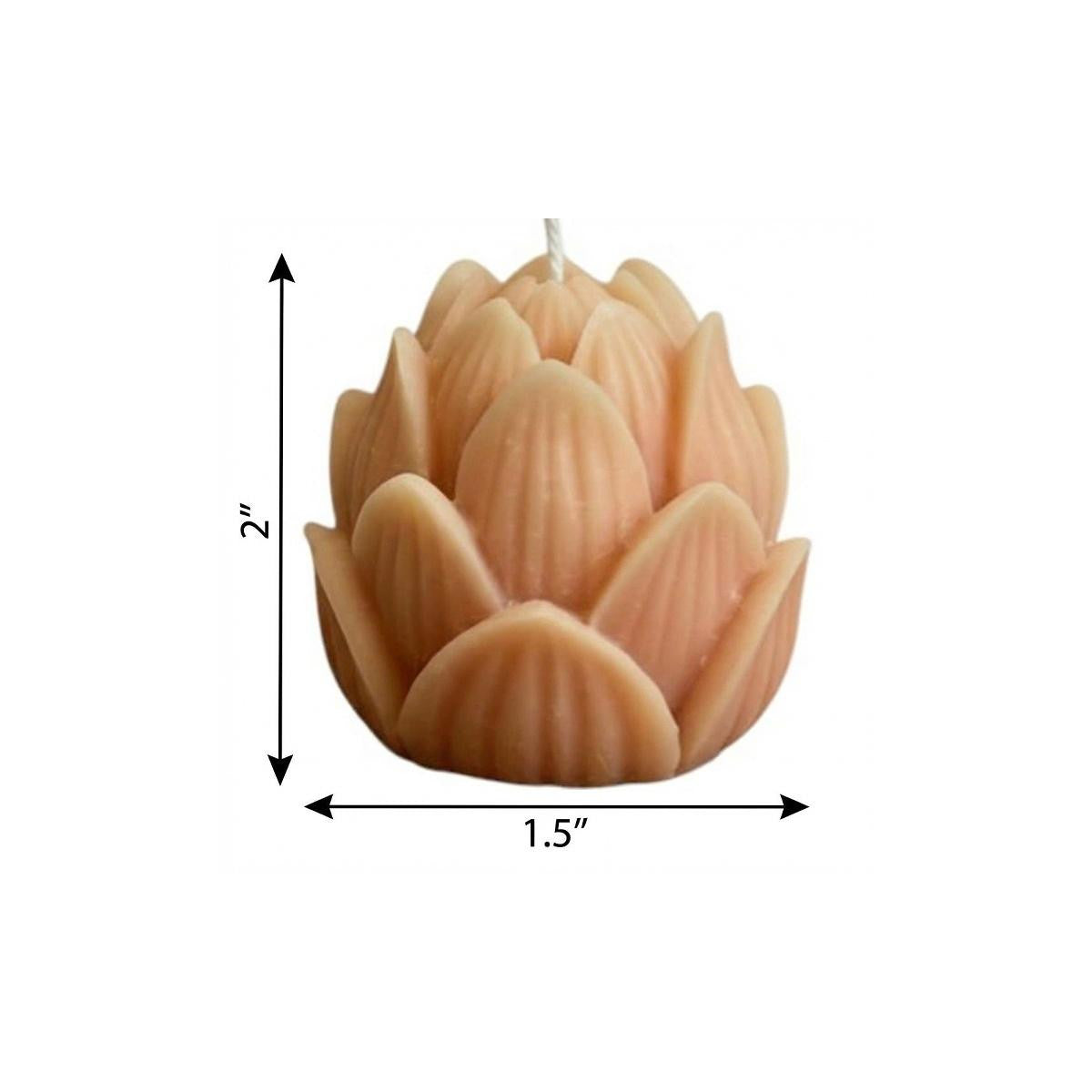 2" Orange Sandalwood Scented Dimensional Flower Candle