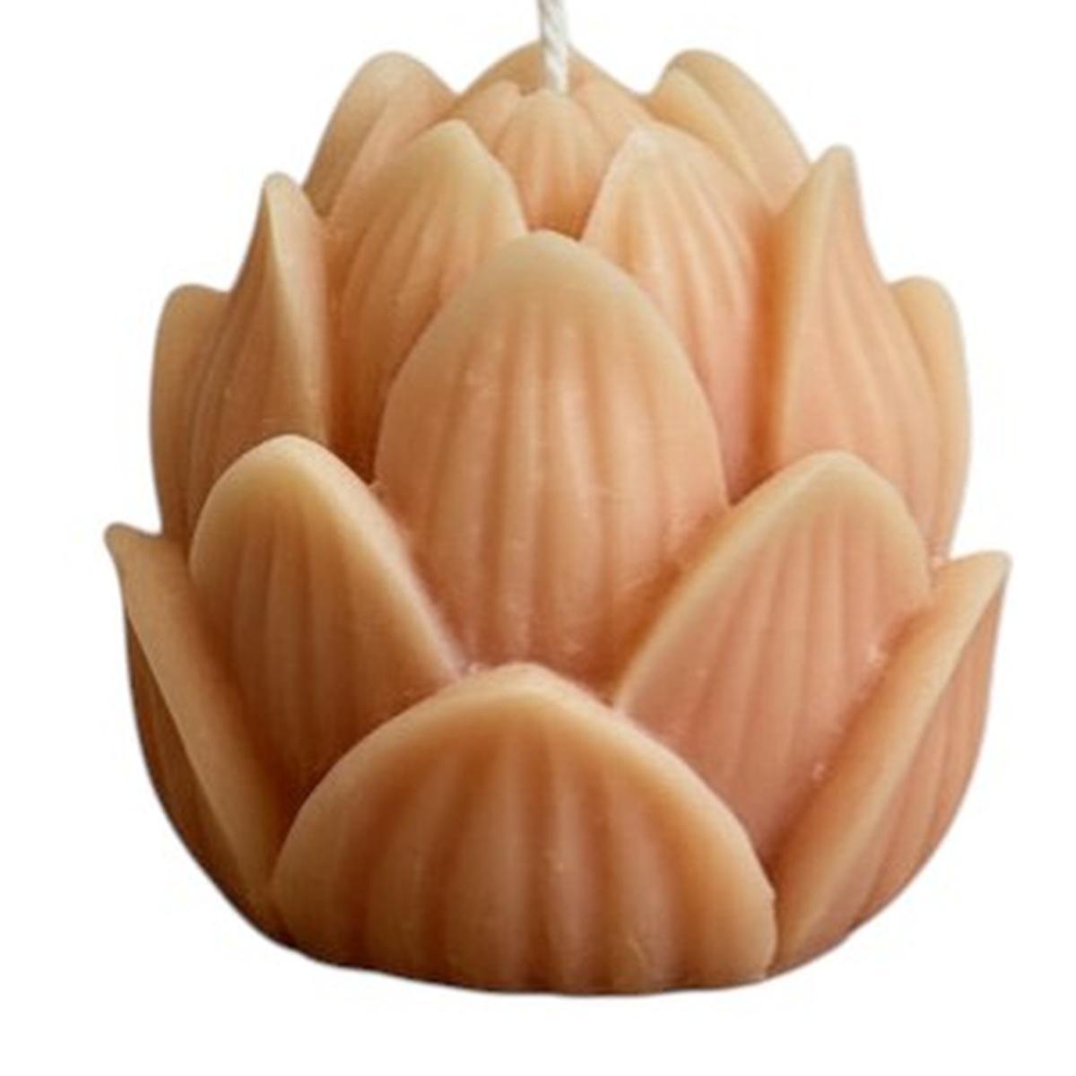 2" Orange Sandalwood Scented Dimensional Flower Candle