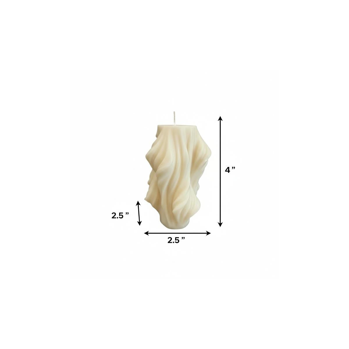 4" White Coconut And Hibiscus Scented Dimensional Twist Candle