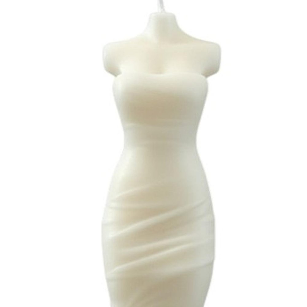4" Ivory Lavender And Sage Scented Dimensional Form Candle