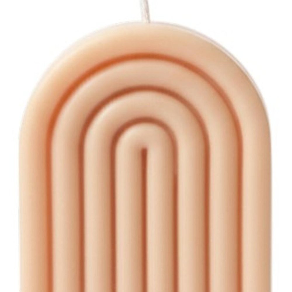 3" Peach Unscented Candle Round Pillar