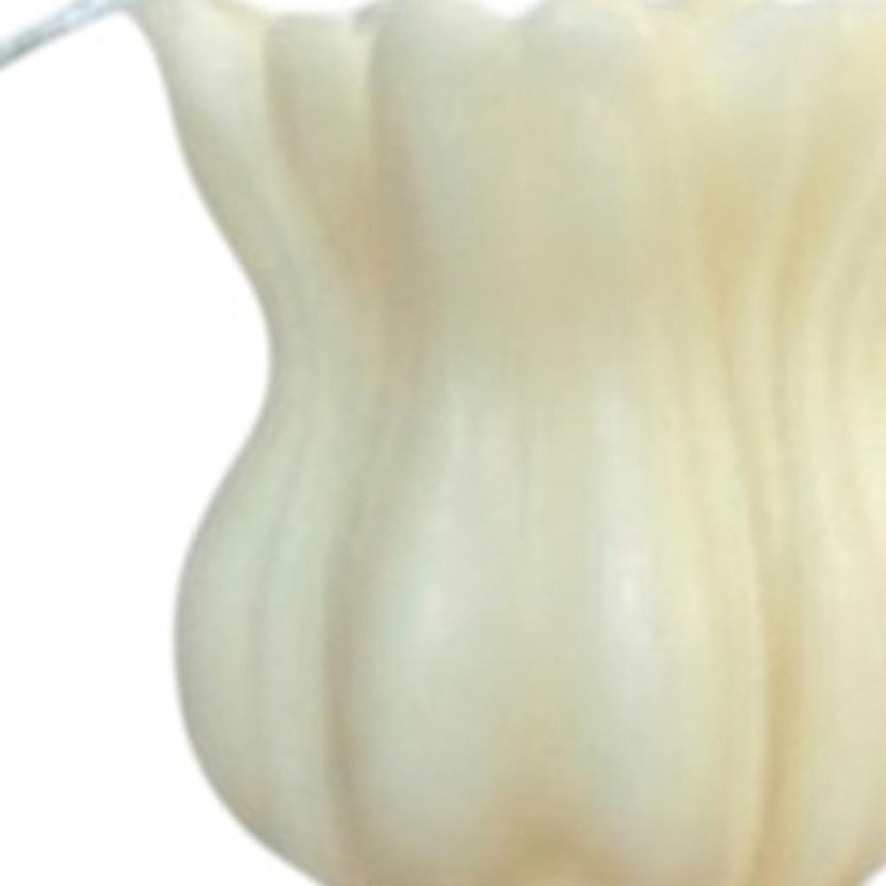 5" Ivory Lavender And Sage Scented Dimensional Flower Candle Round Novelty