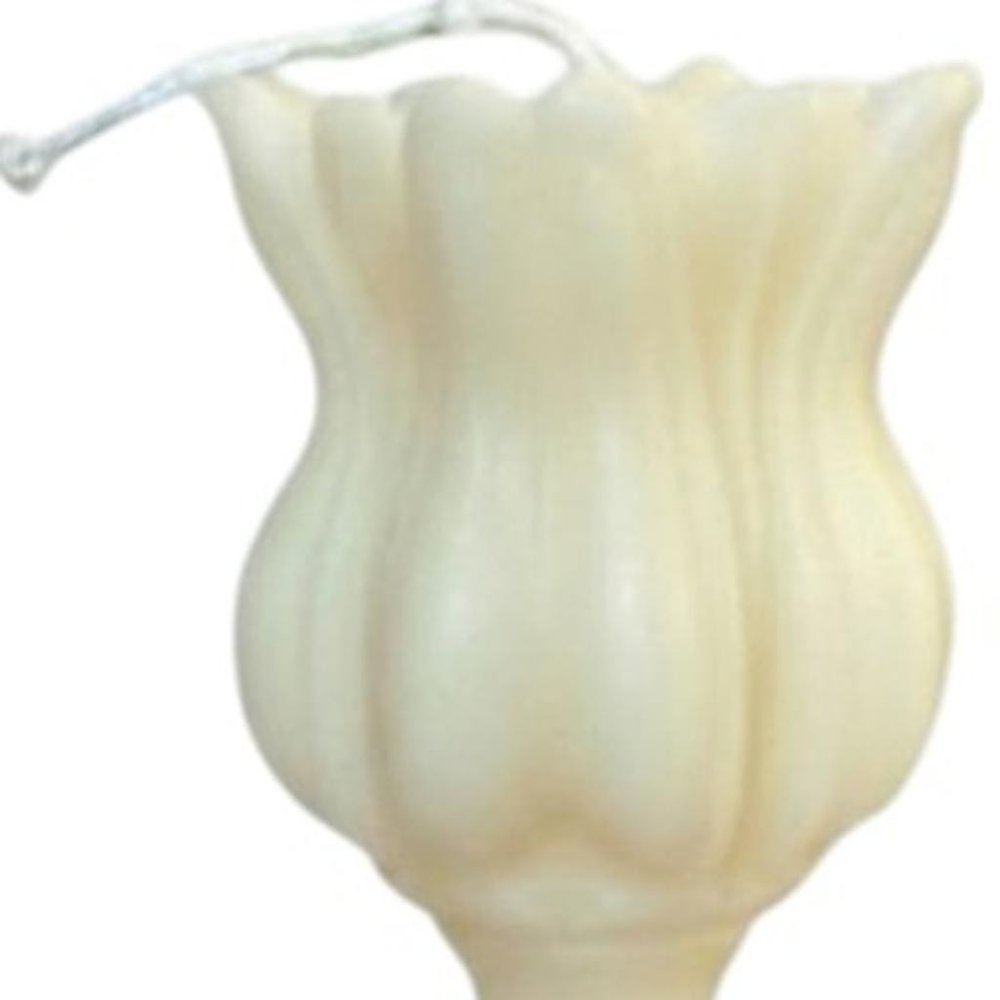 5" Ivory Lavender And Sage Scented Dimensional Flower Candle Round Novelty
