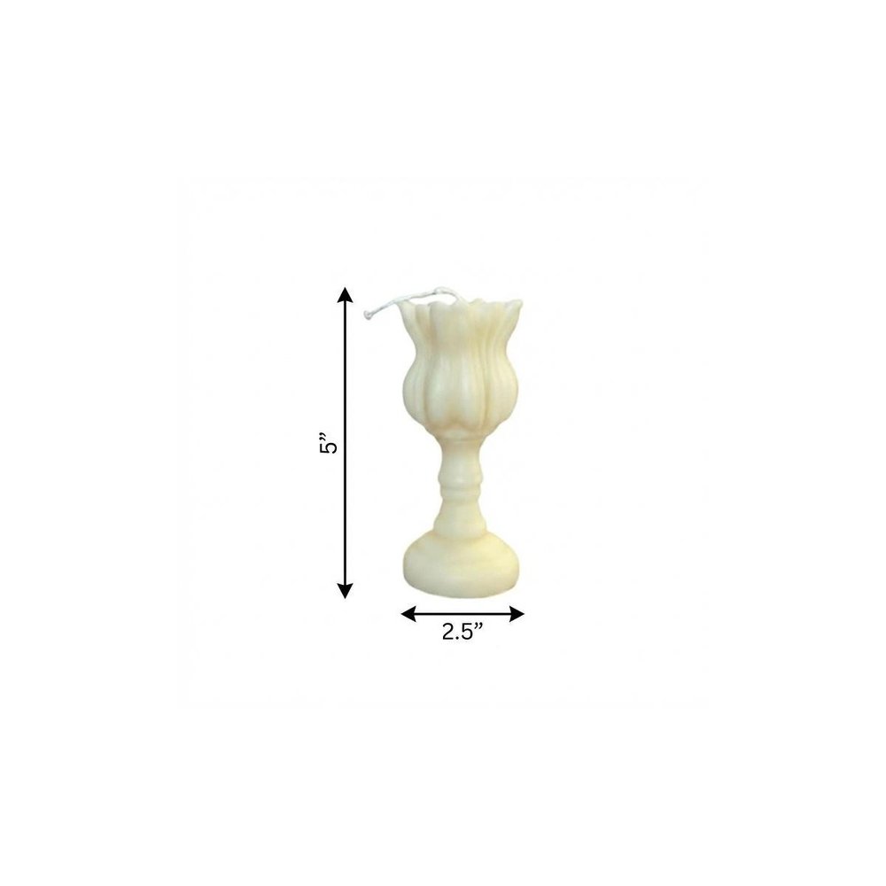 5" Ivory Lavender And Sage Scented Dimensional Flower Candle Round Novelty
