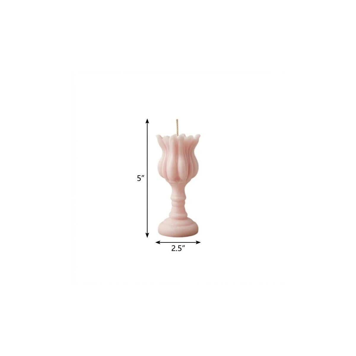 5" Pink Rose Petals Scented Dimensional Flower Candle