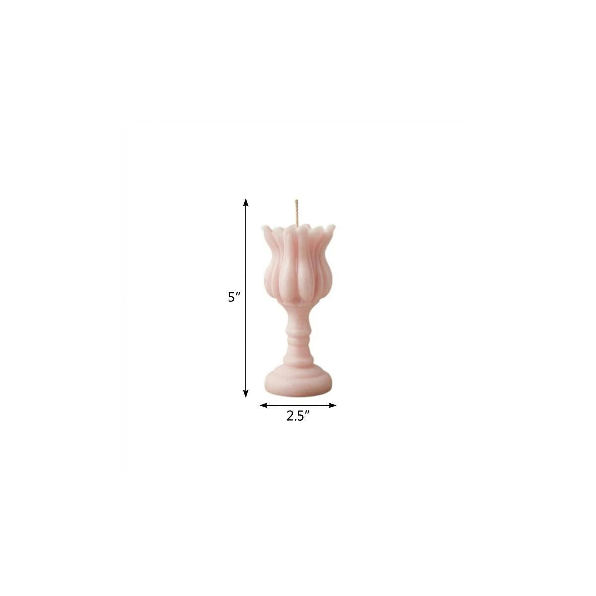 5" Pink Lily of the Valley Scented Dimensional Flower Candle