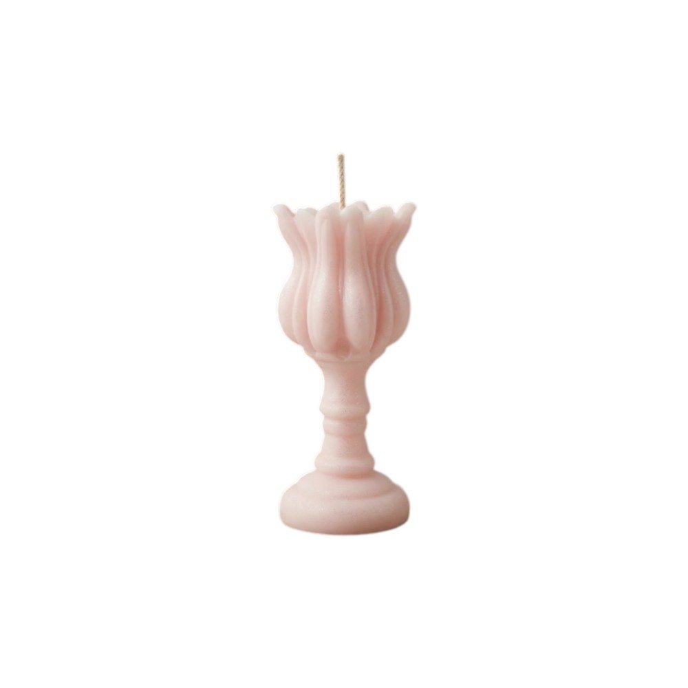 5" Pink Rose Petals Scented Dimensional Flower Candle