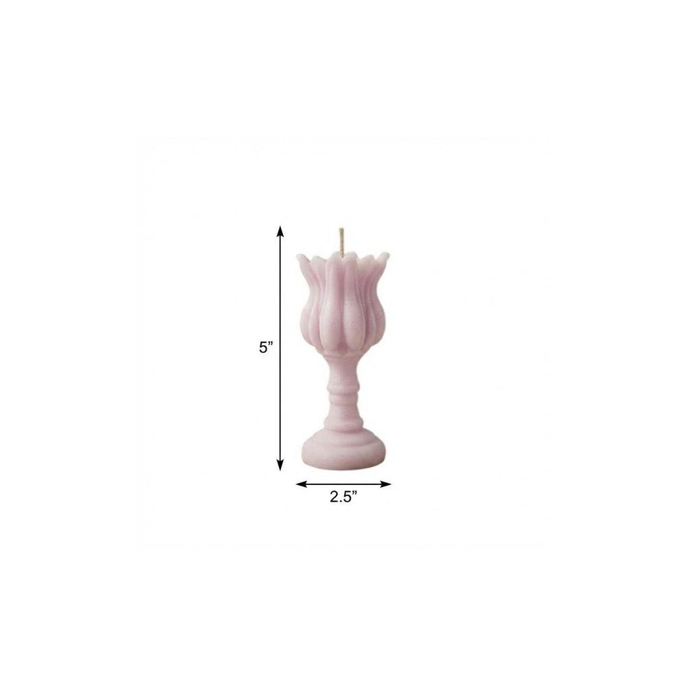 5" Orchid Lavender And Sage Scented Dimensional Flower Candle Round Novelty