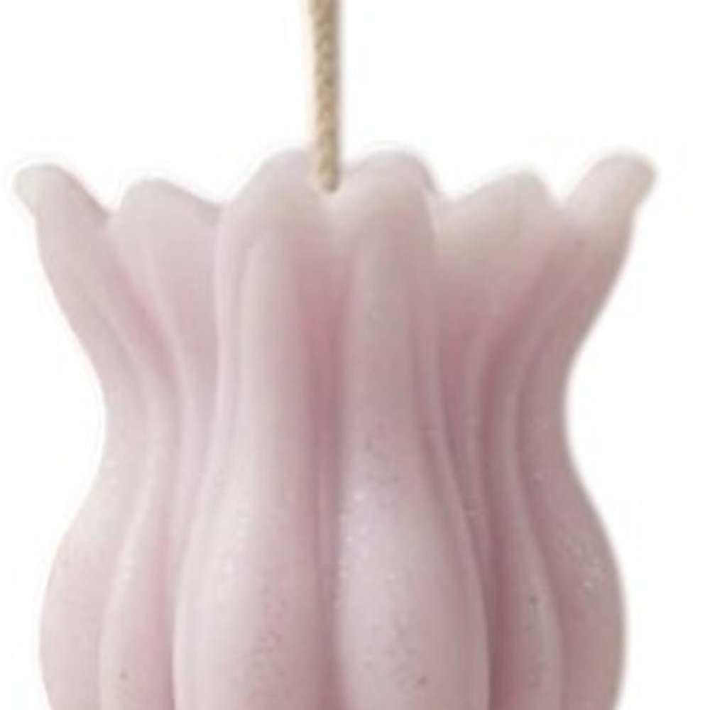 5" Orchid Lavender And Sage Scented Dimensional Flower Candle Round Novelty