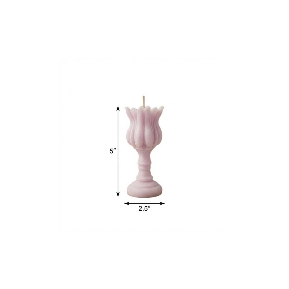 5" Orchid Lavender And Sage Scented Dimensional Flower Candle Round Novelty