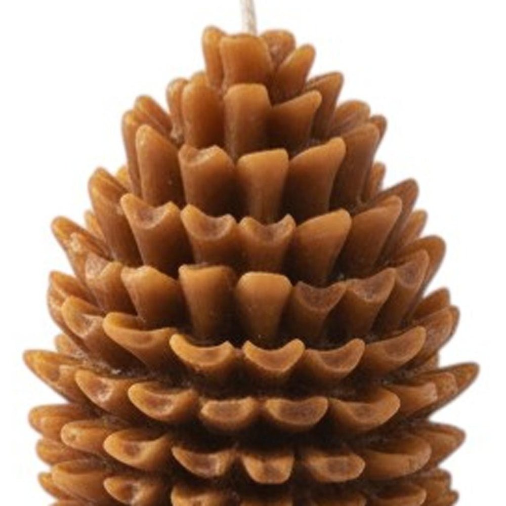 3" Brown Unscented Dimensional Pinecone Candle