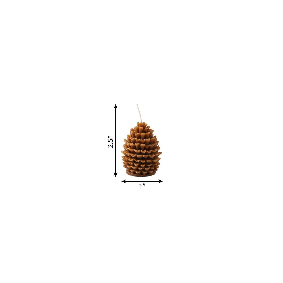 3" Brown Cinnamon Scented Dimensional Pinecone Candle
