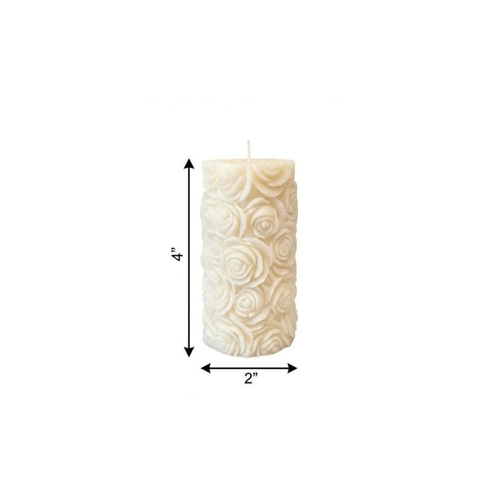 2" Ivory Day at the Spa Scented Candle Cylinder Pillar