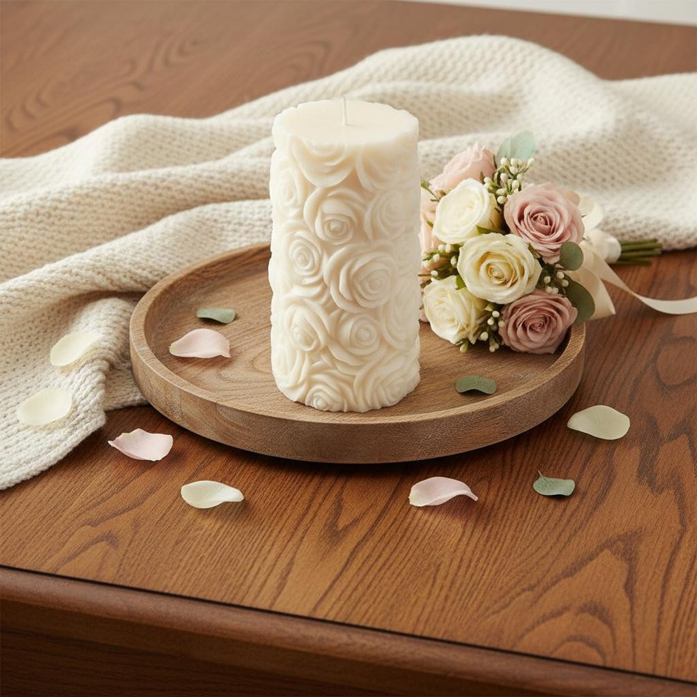 2" Ivory Day at the Spa Scented Candle Cylinder Pillar