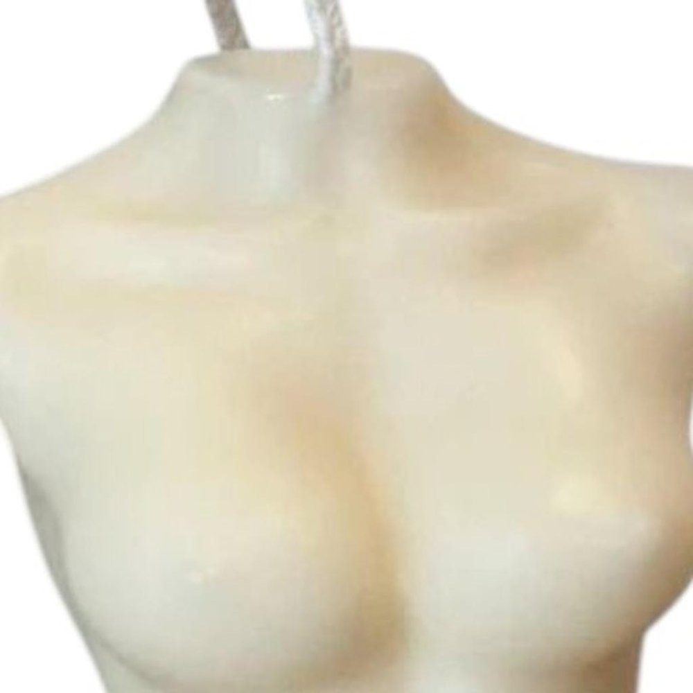 4" Ivory Black Ice Scented Dimensional Female Form Candle