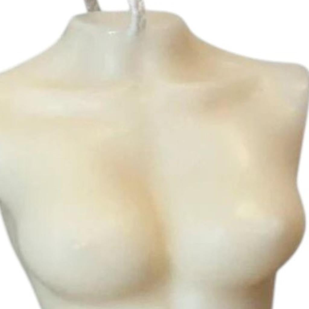 4" Ivory Rose Petals Scented Dimensional Female Form Candle