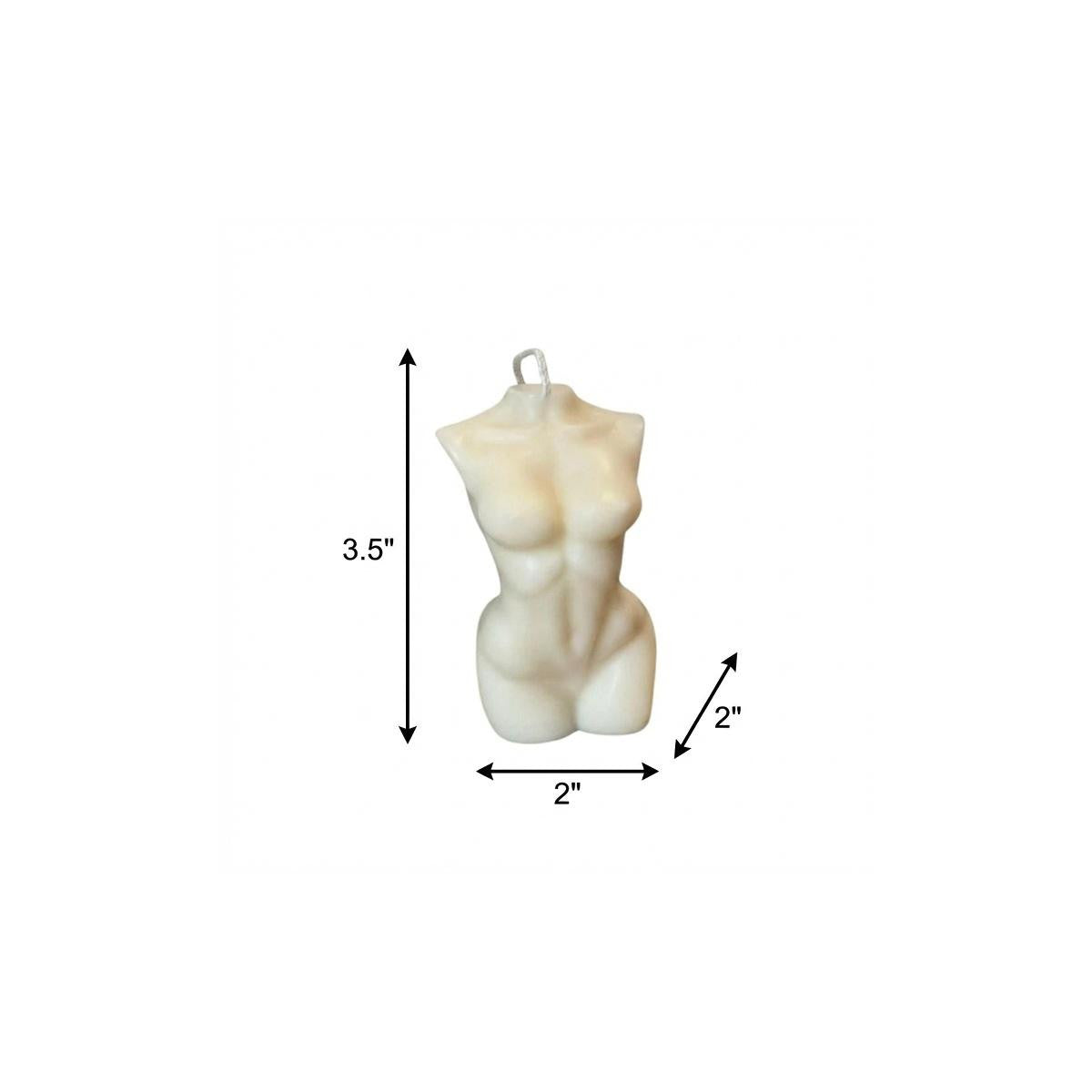 4" Ivory Rose Petals Scented Dimensional Female Form Candle
