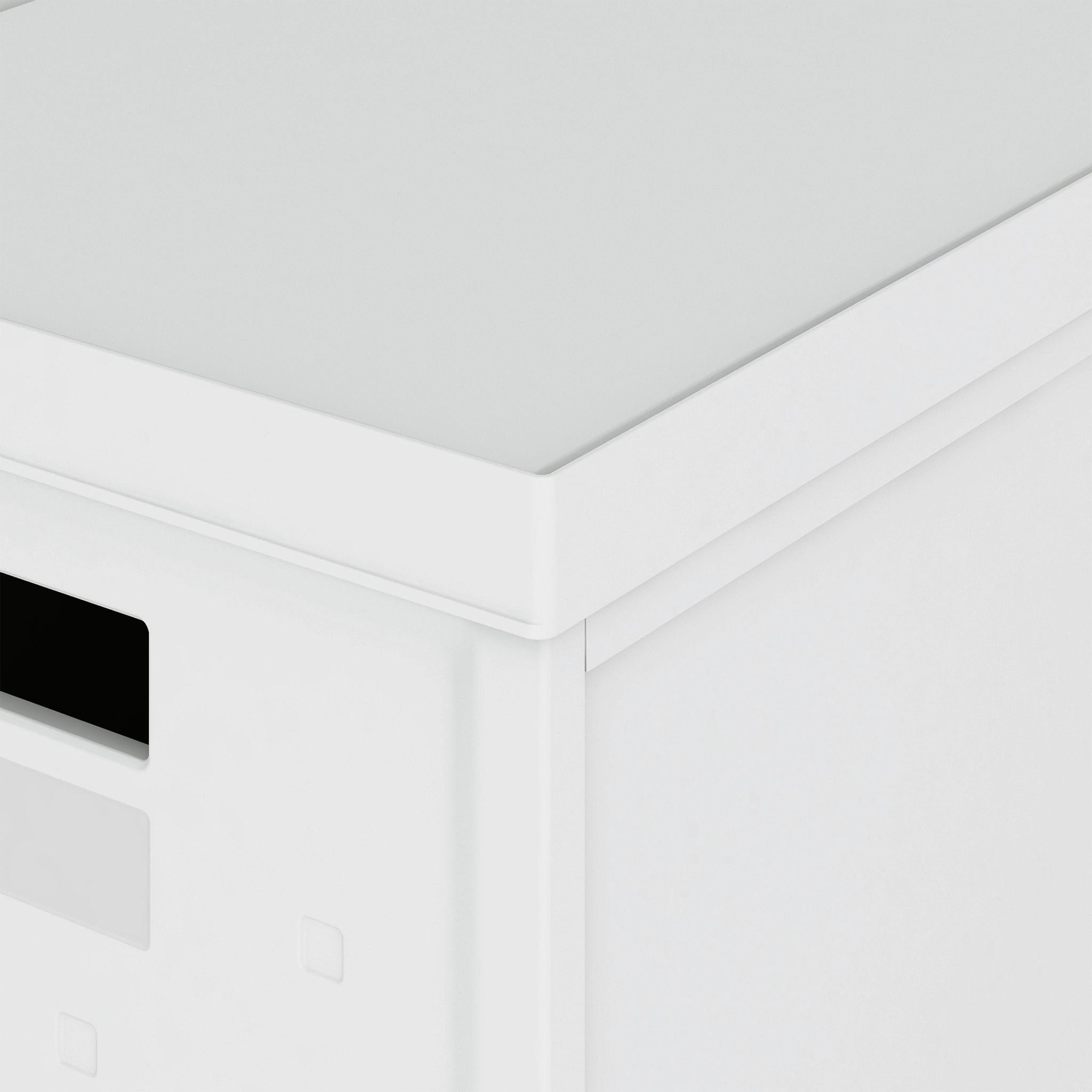 Set of Two White Collapsible Heavy Duty Plastic Cubes With Lids