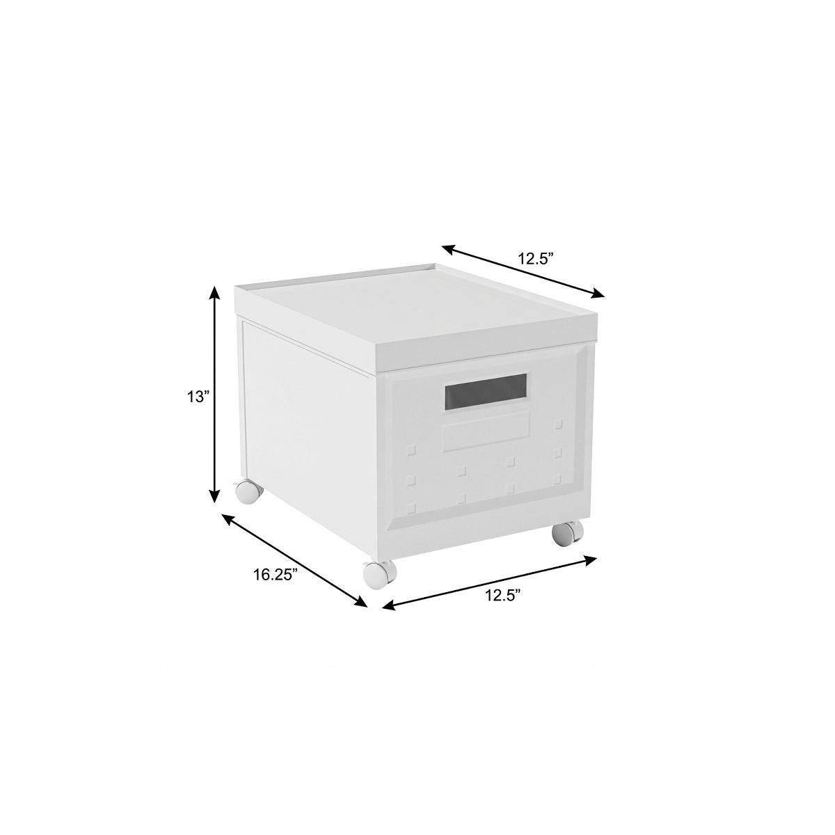 Set Of Two White Plastic Rolling Filing Cabinet