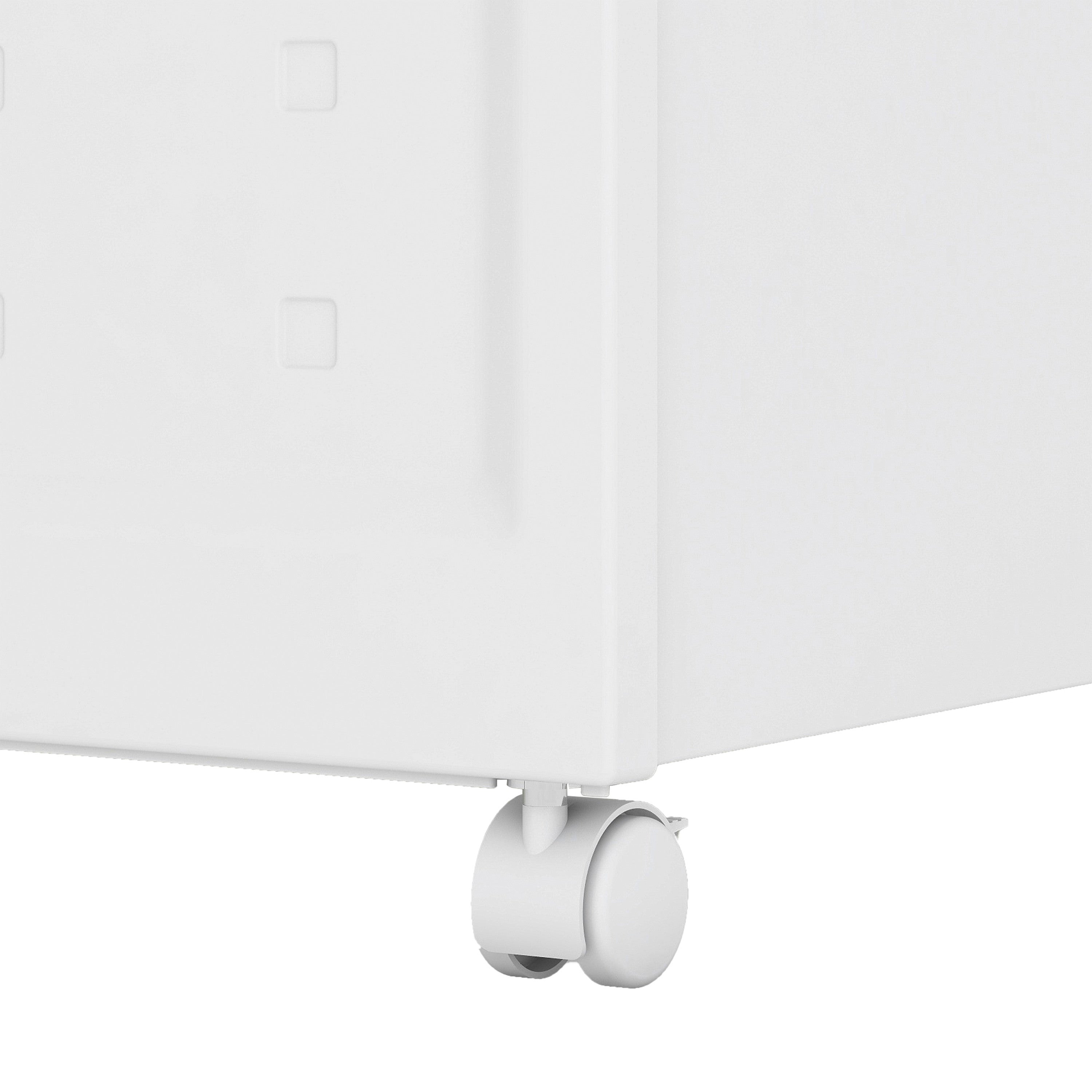Set Of Two White Plastic Rolling Filing Cabinet