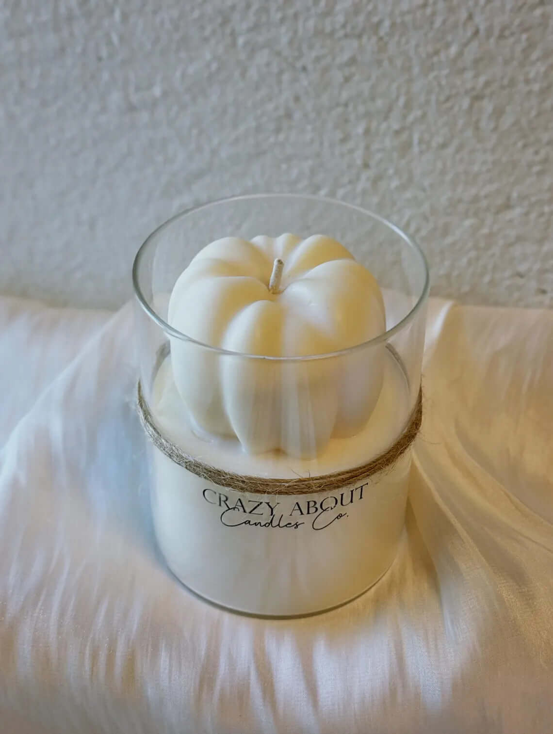 3" Ivory Pumpkin And Apple Scented Mini Pumpkin Candle In Clear Glass Jar