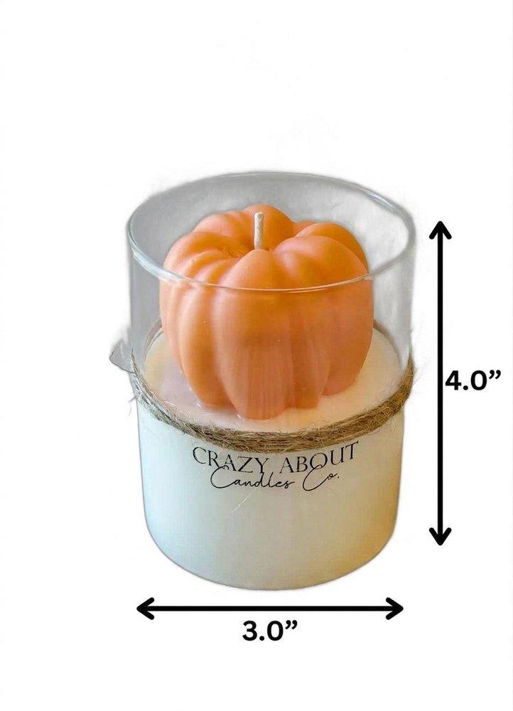 3" Pumpkin Pumpkin And Latte Scented Mini Pumpkin Candle In Clear Glass Jar